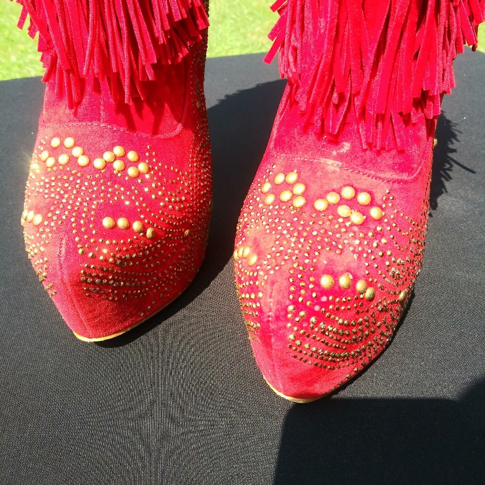 Platform Fringe Booties - Picture 5 of 6